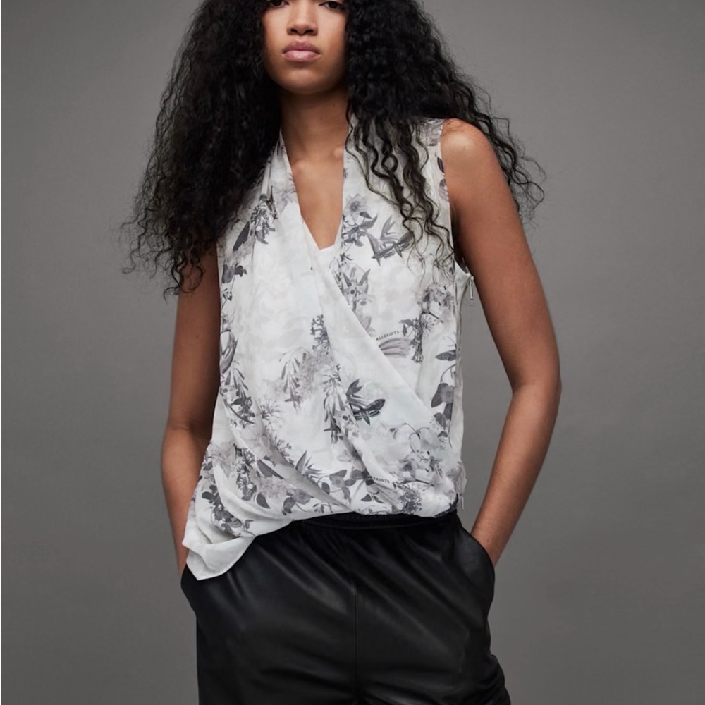 AllSaints Abi Audrey Draped Wrap Over Top